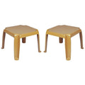 Teak Brown Patio End Table Set of 2 X694964