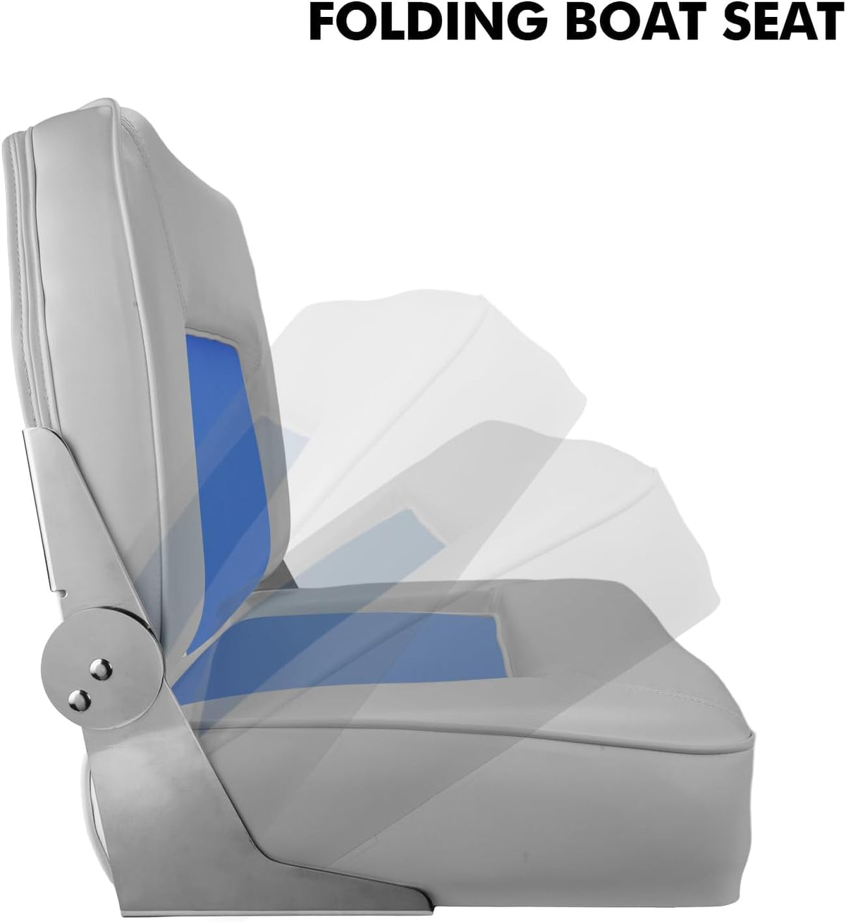 Folding Boat Seat Grey and Blue X39223