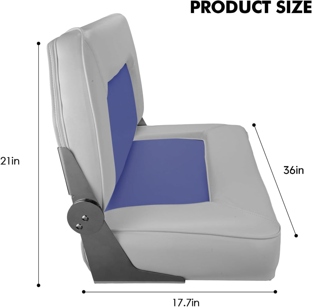 Folding Boat Seat Grey and Blue X39223
