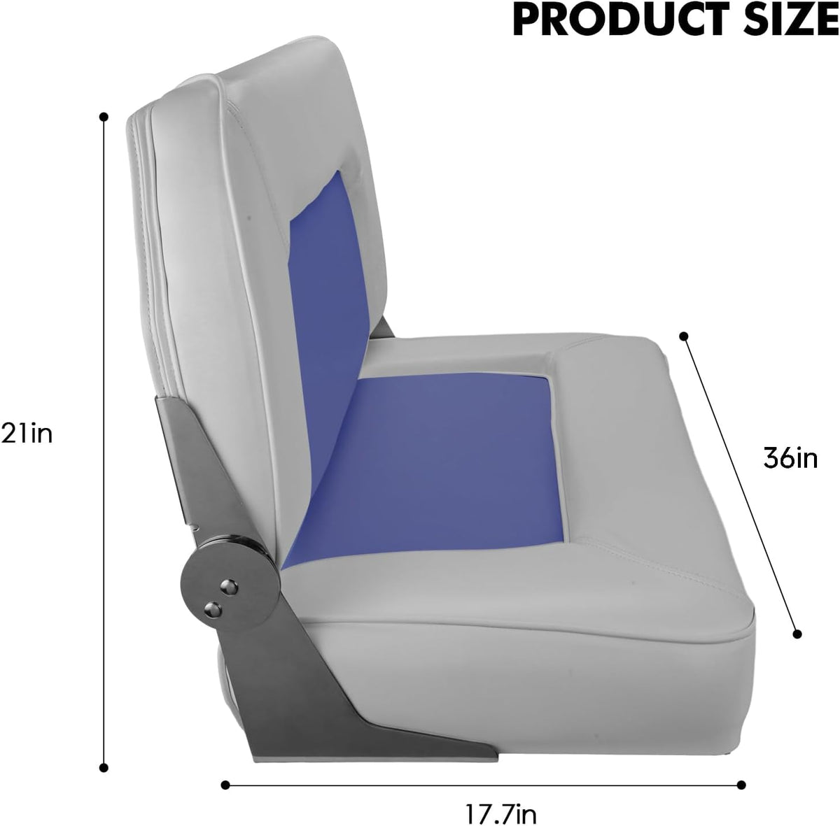Folding Boat Seat Grey and Blue X39223