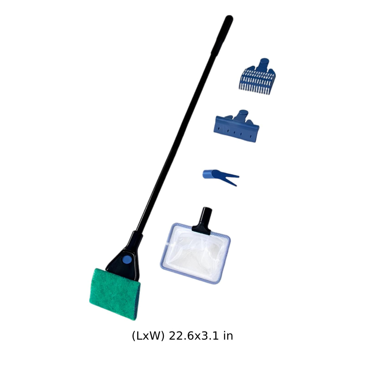5-in-1 Aquarium Cleaning Kit with Algae Scraper Gravel Rake Fish Net S89686