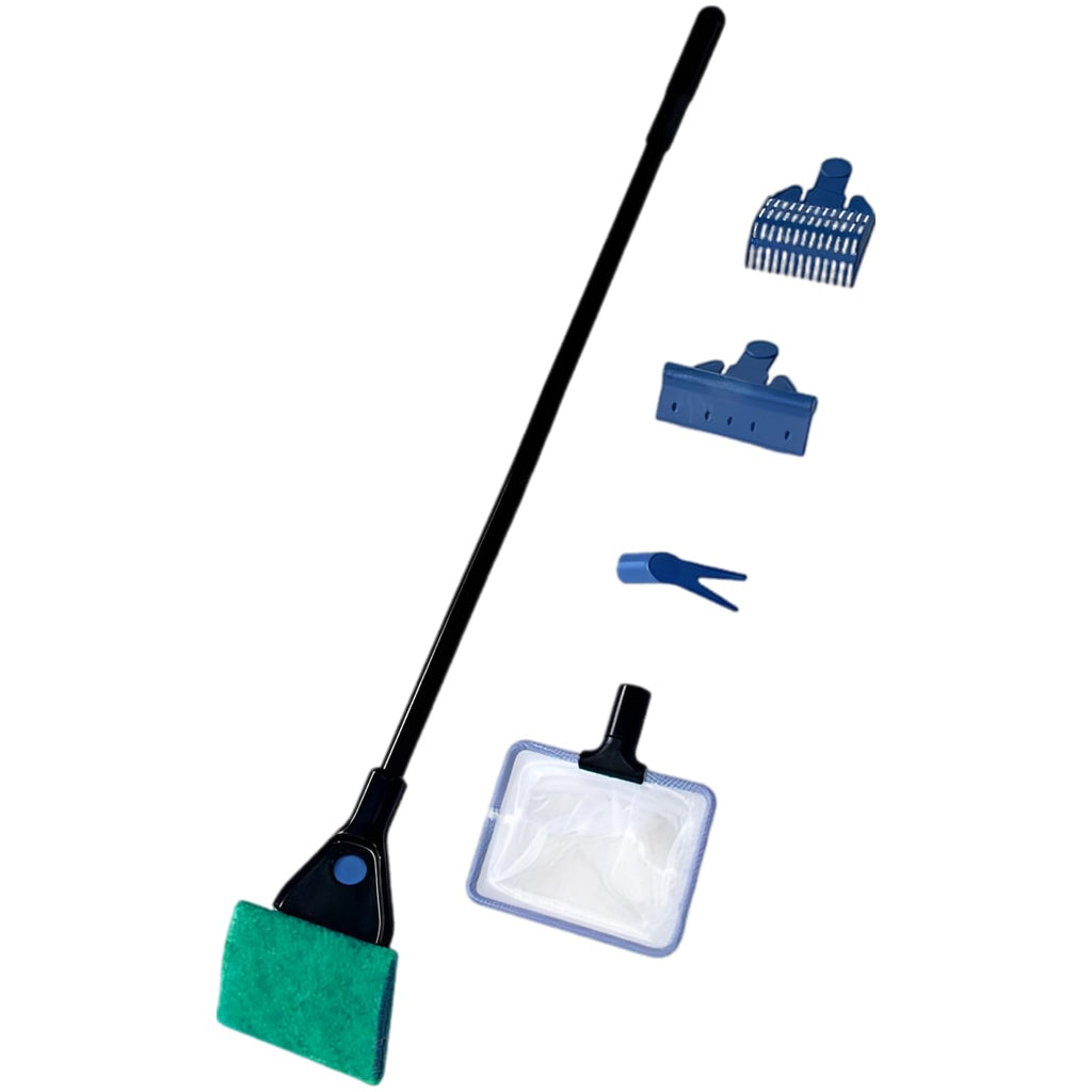 5-in-1 Aquarium Cleaning Kit with Algae Scraper Gravel Rake Fish Net S89686