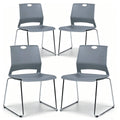 Grey Plastic Stack Chair 4-Pack E8719