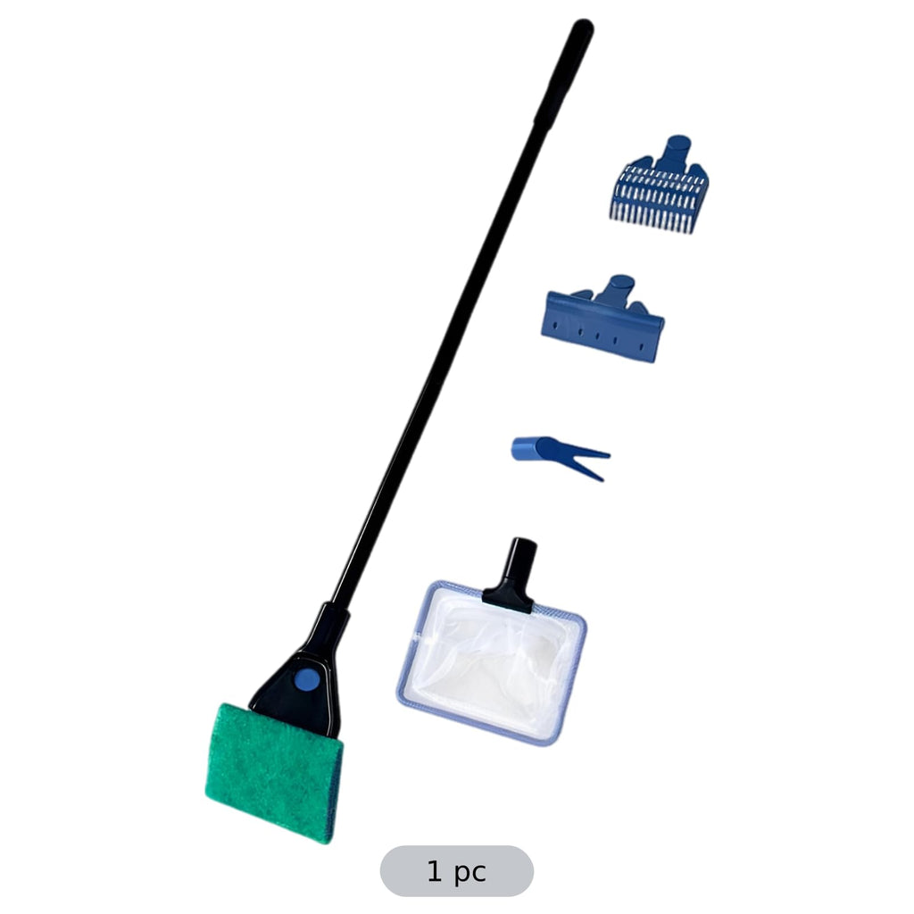 5-in-1 Aquarium Cleaning Kit with Algae Scraper Gravel Rake Fish Net S89686