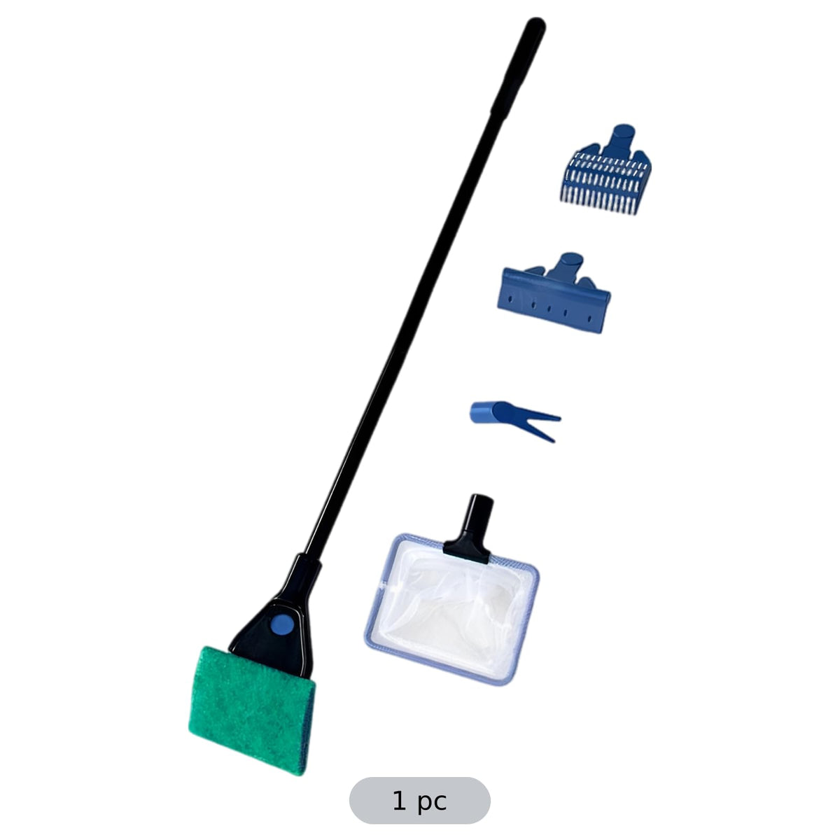 5-in-1 Aquarium Cleaning Kit with Algae Scraper Gravel Rake Fish Net S89686