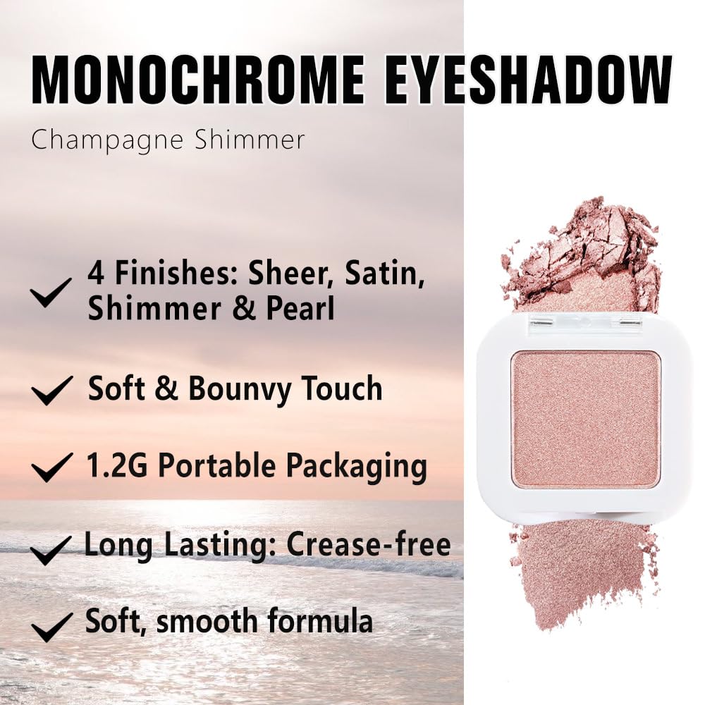 Dusty Pink Champagne Single Eyeshadow Palette N3331