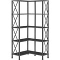 Black 5-Tier L-Shaped Corner Bookshelf E645887