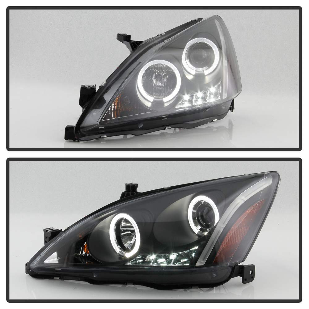 For 2003-2007 Honda Accord Black Housing Projector Headlights M255223