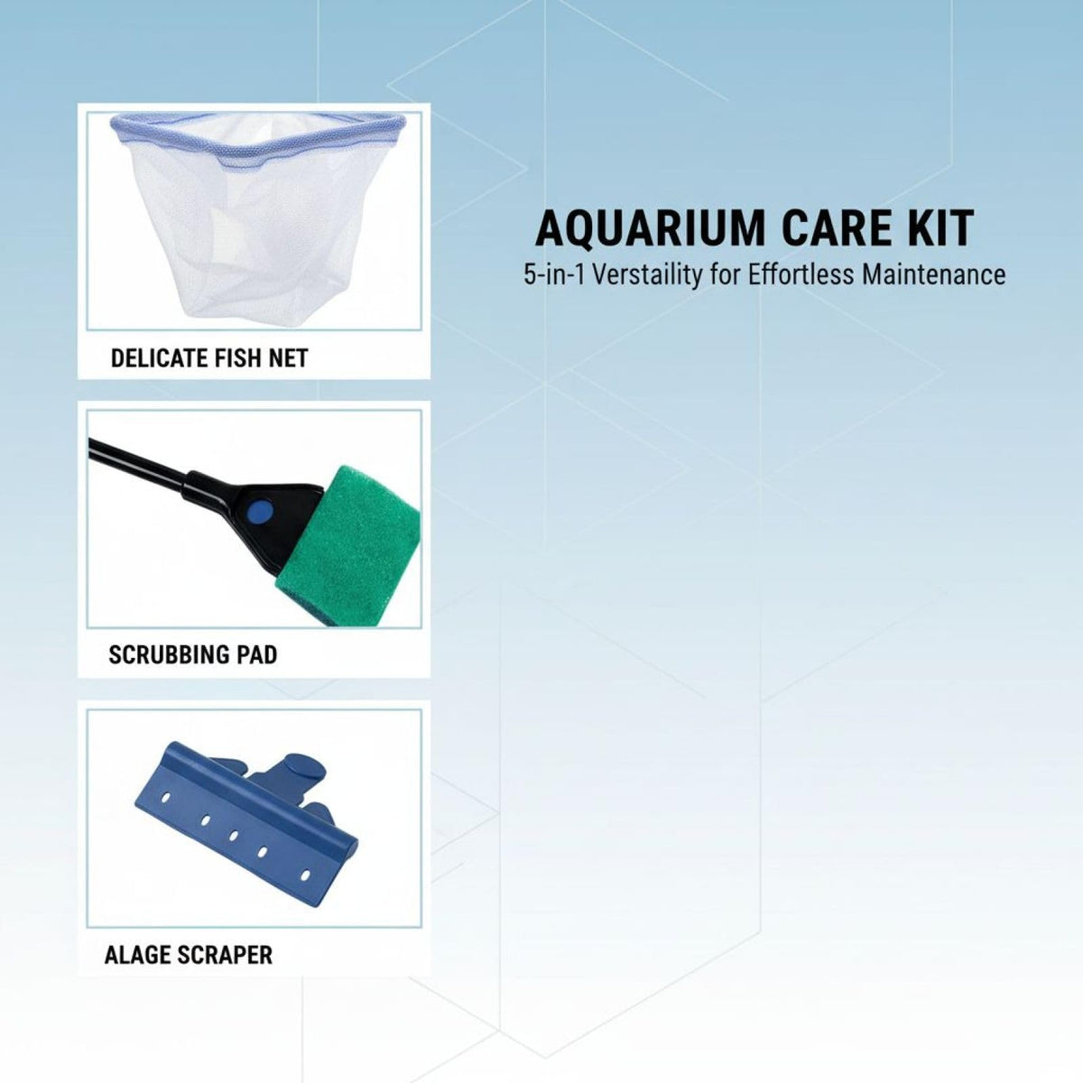Aquarium Cleaning Kit 5 in 1 Extendable Fish Tank Cleaning Tool M802