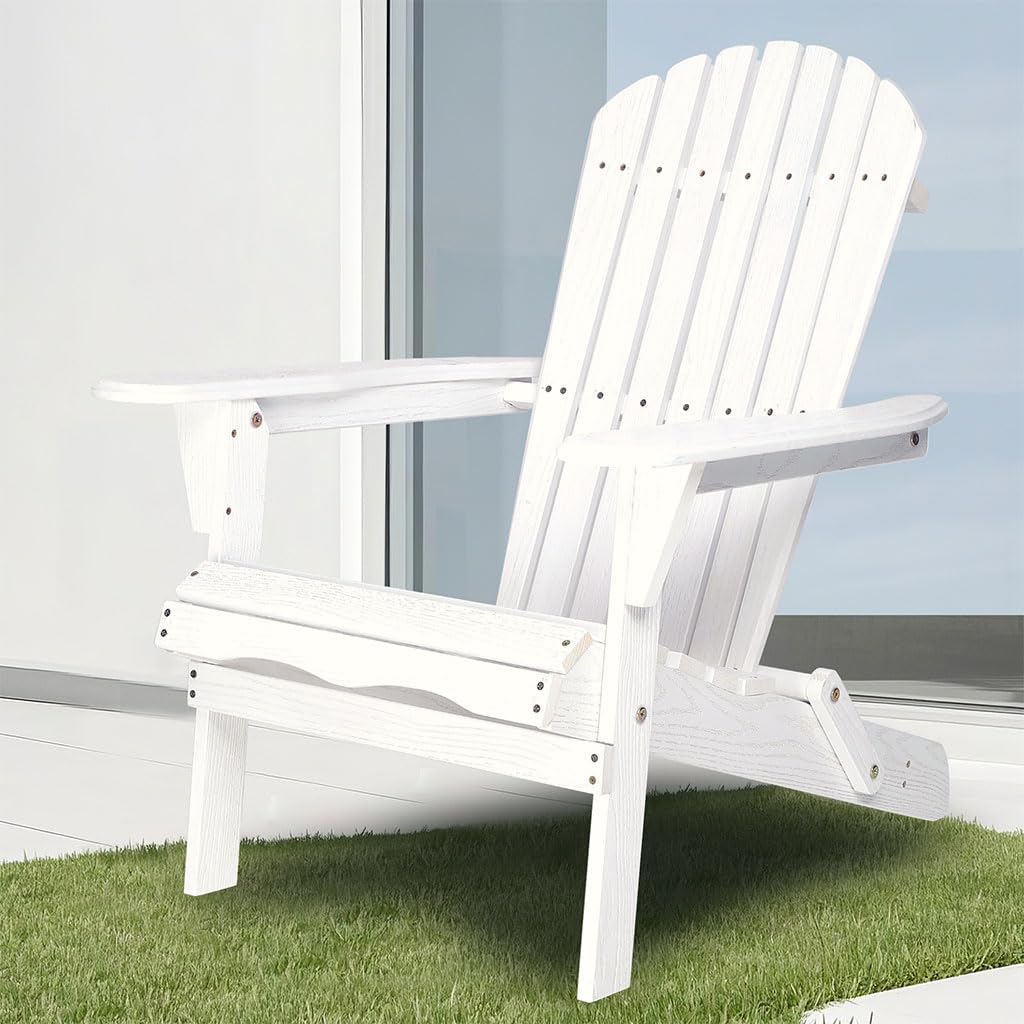 White Oversized Folding Adirondack Chair Set of 2 X842