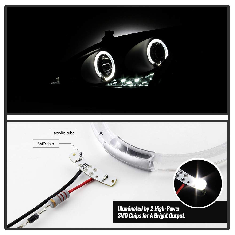 For 2003-2007 Honda Accord Black Housing Projector Headlights M255223