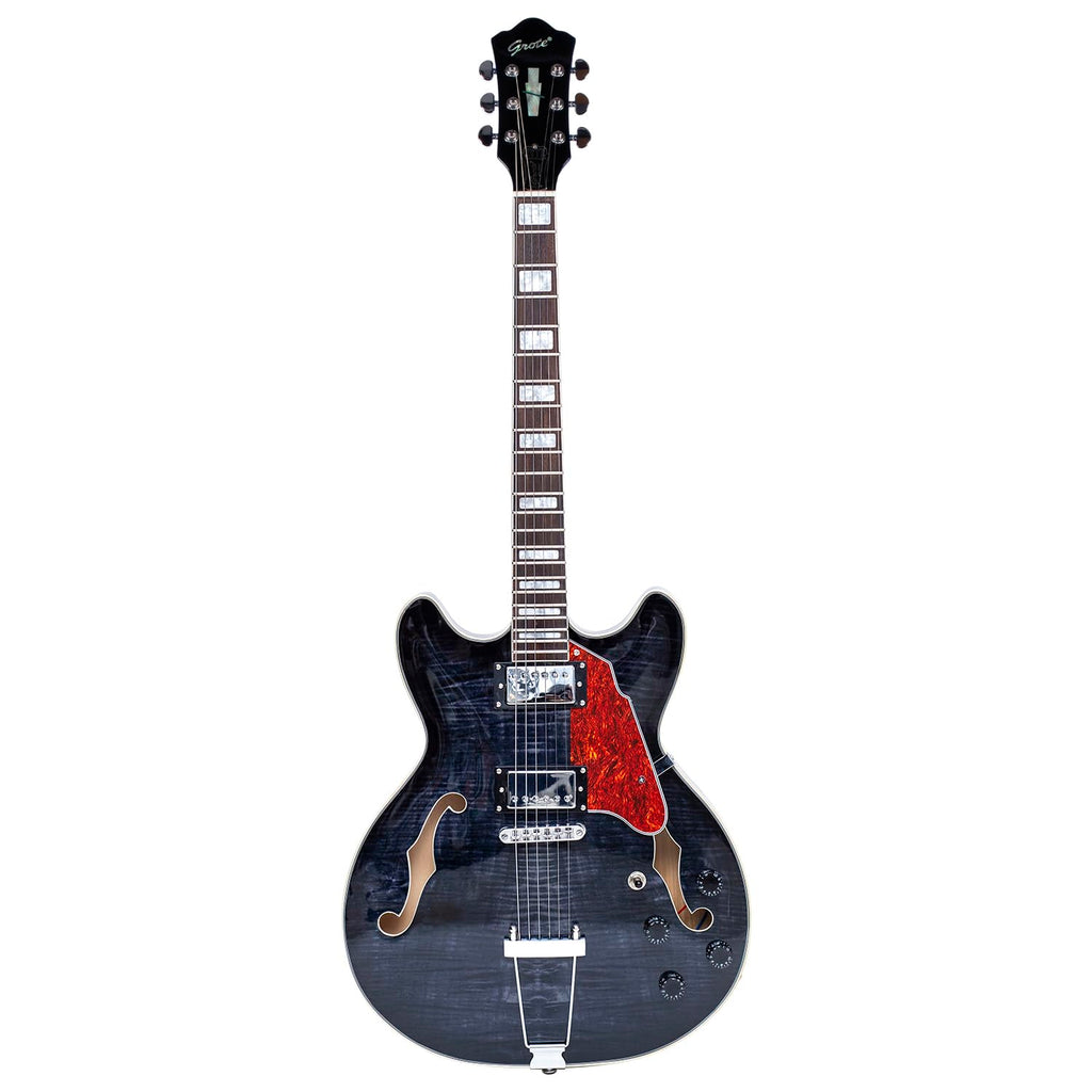 Black Semi-Hollow Body Electric Guitar with Gig Bag J71184