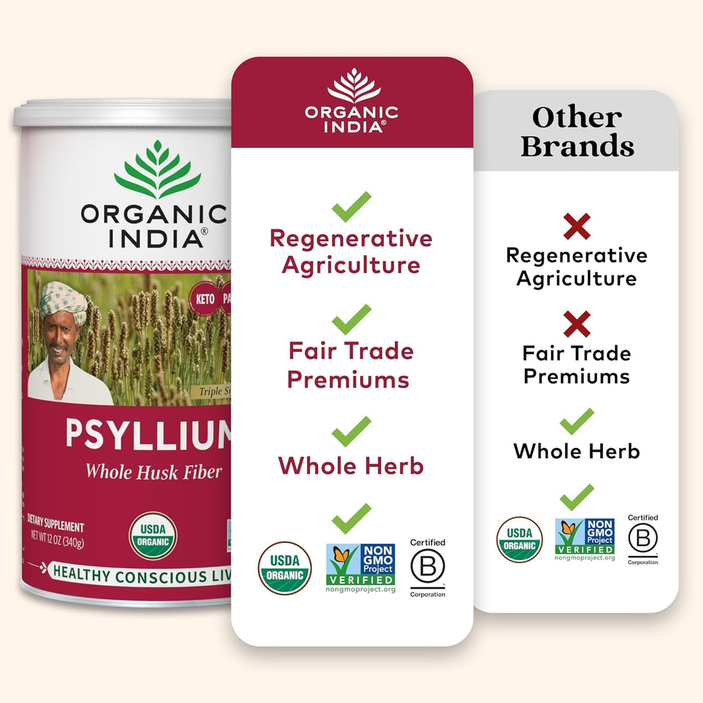 Whole Psyllium Husk Powder Organic Vegan 12 oz W8314