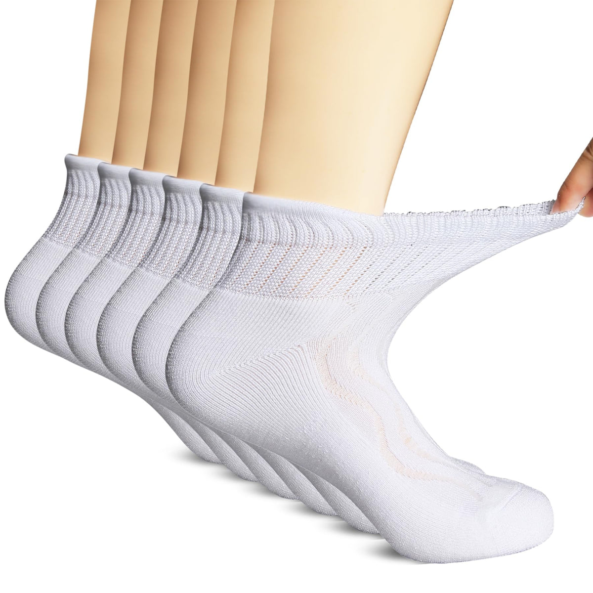 Bamboo Viscose Ankle Diabetic Socks 6 Pairs D8320