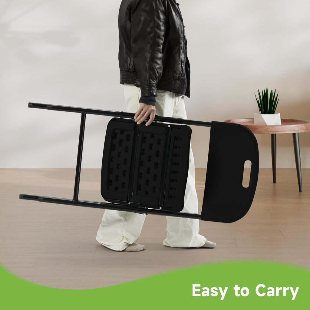 Black Plastic Folding Chair Set of 10 L1220