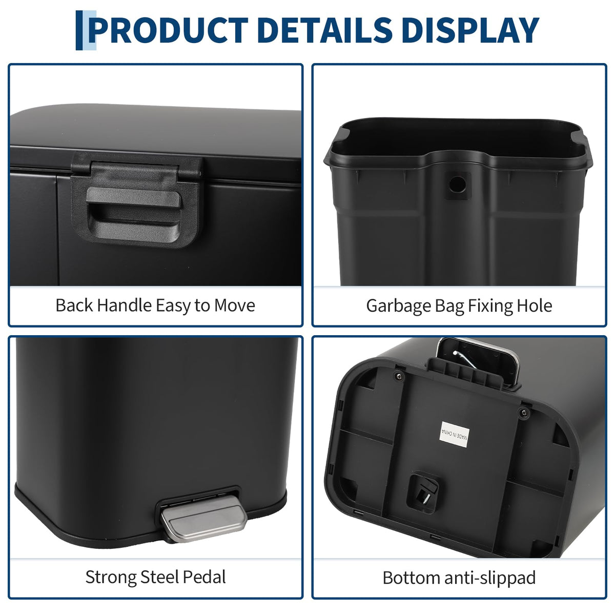 12L Stainless Steel Slim Trash Can P21728