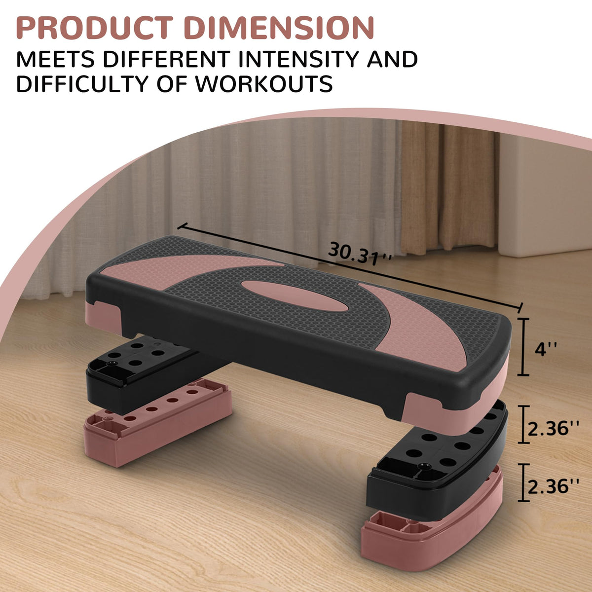 Adjustable Step Aerobic Platform with Risers A2192