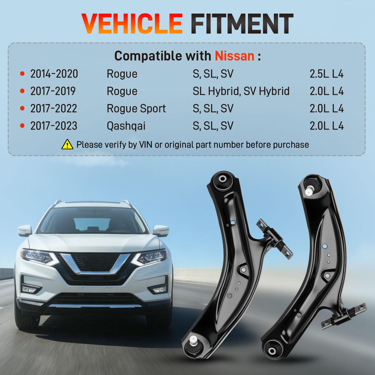 Front Lower Control Arm Set Left & Right with Ball Joint & Bushing E303