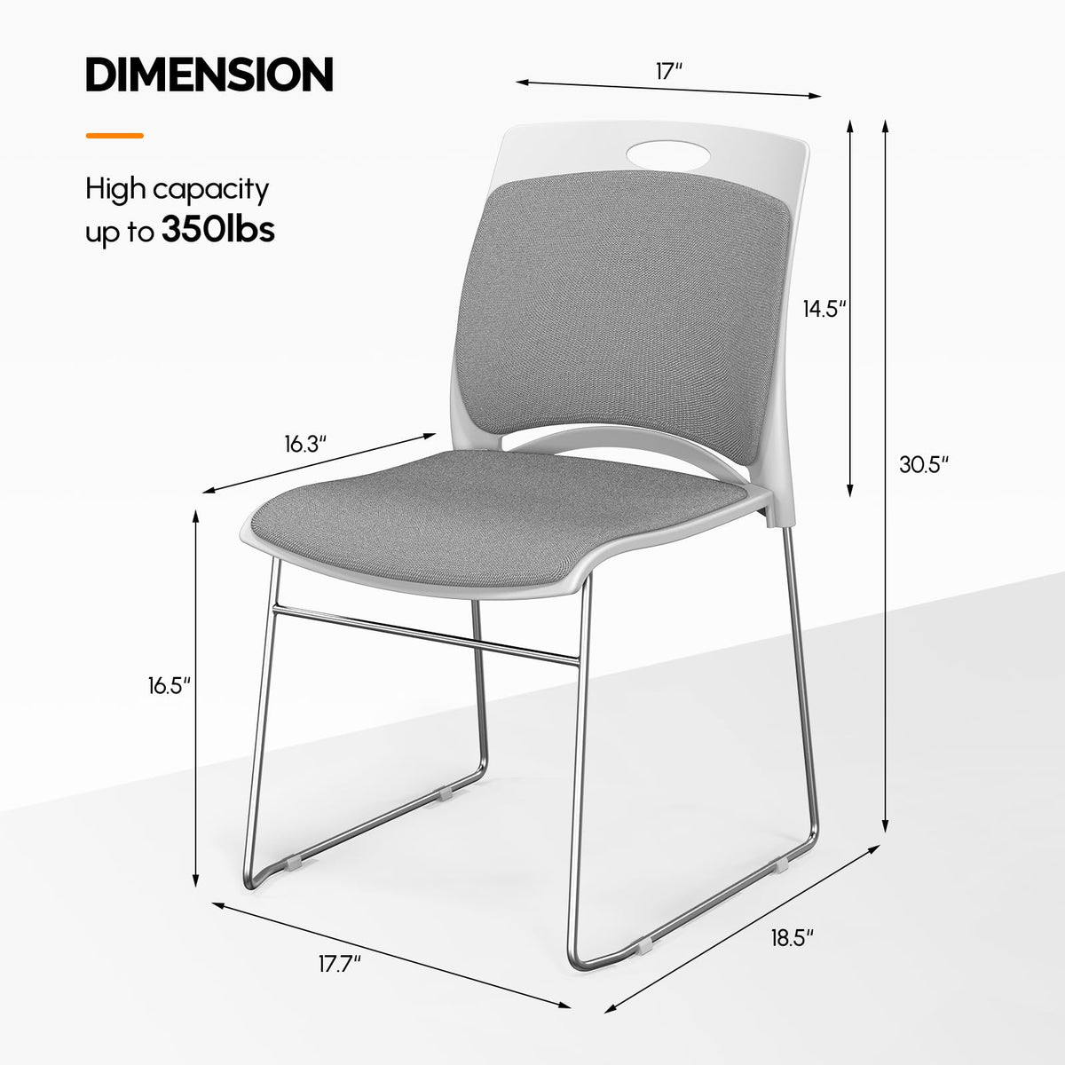 Grey Plastic Mesh Padded Stackable Chairs Set of 8 G57442