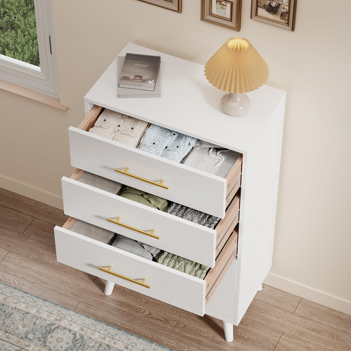 White 5 Drawer Dresser L955258