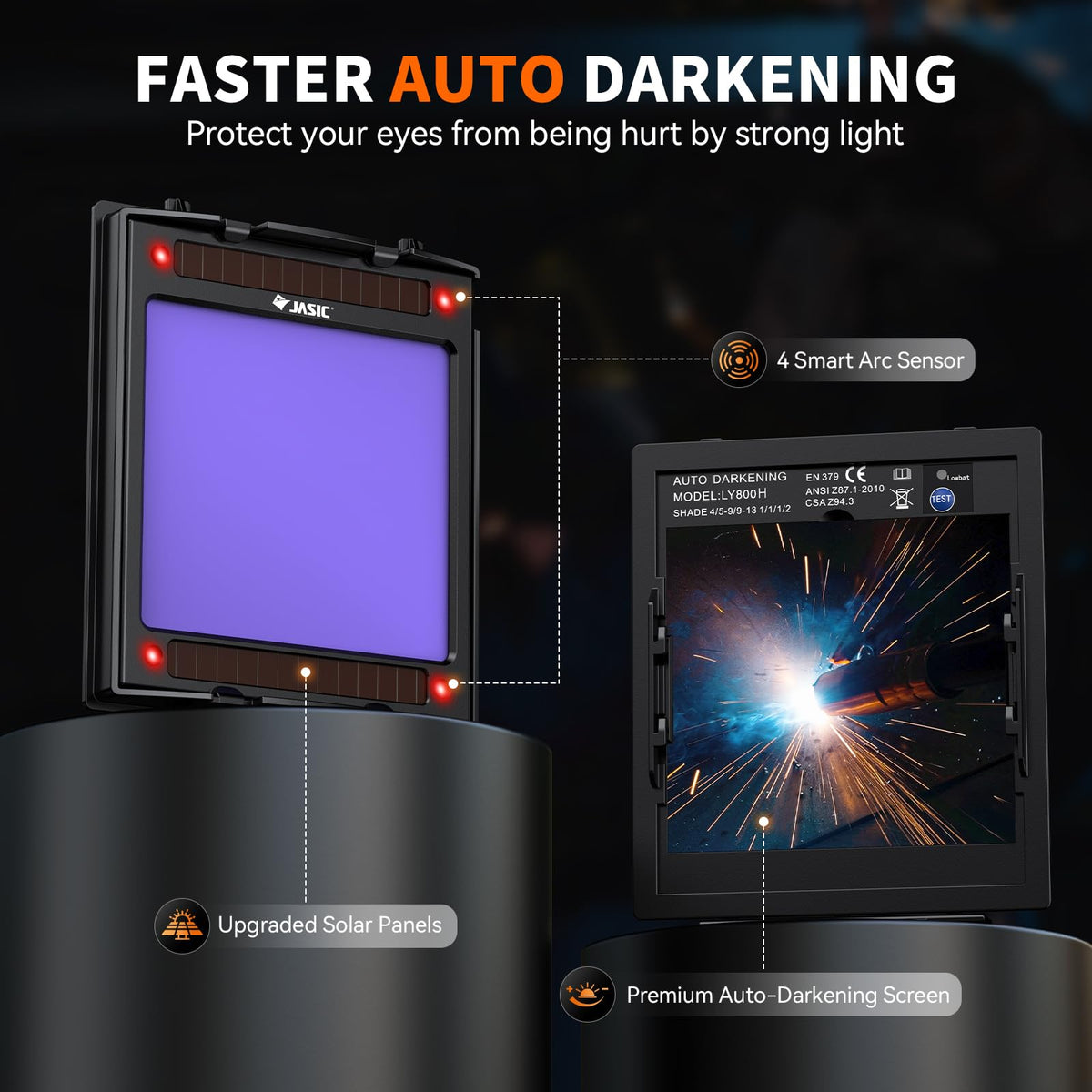 Auto Darkening Welding Helmet with Light V569143