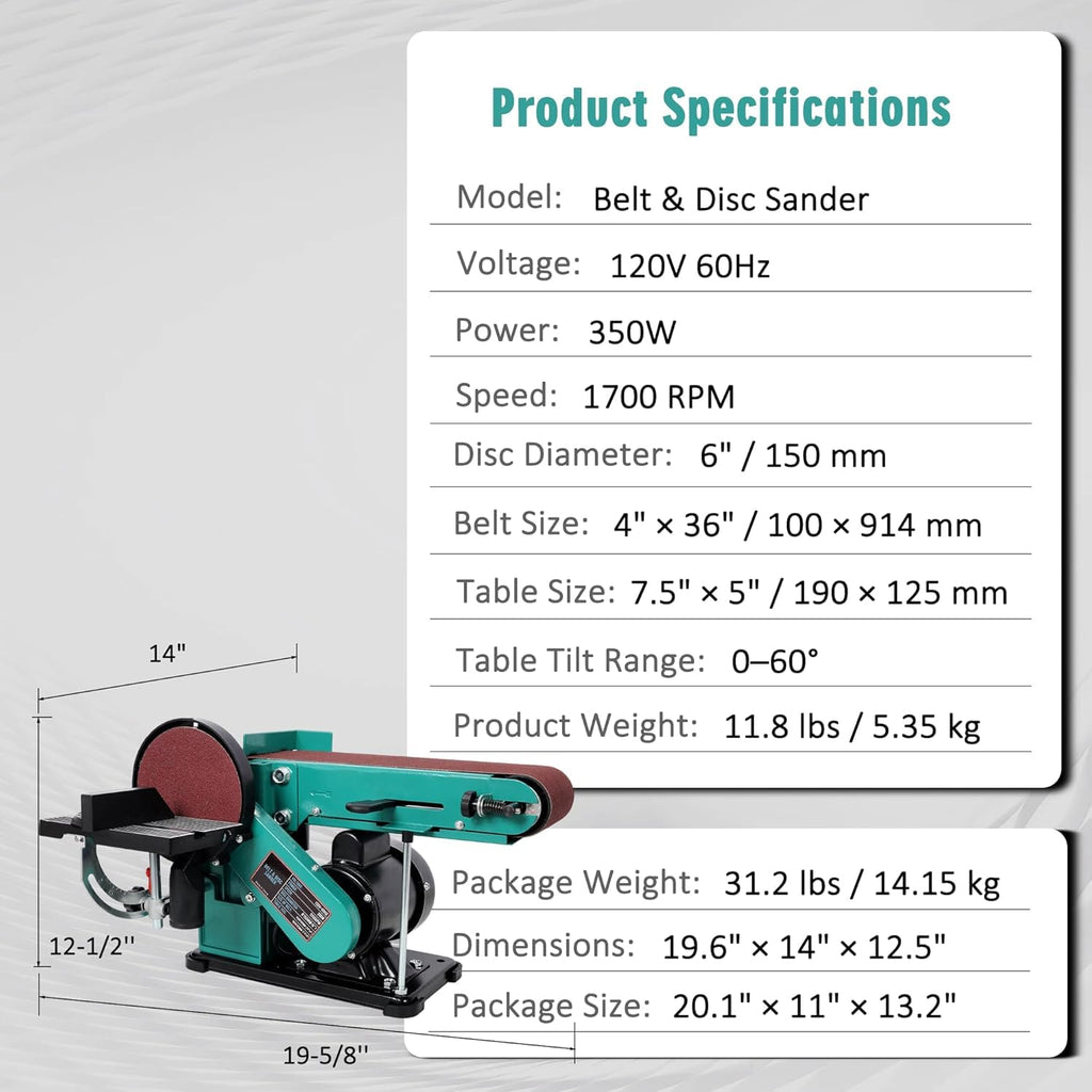4 x 36 in. Adjustable Belt Sander U353518