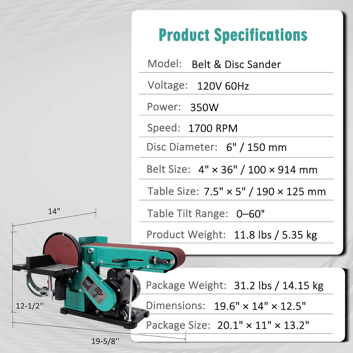 4 x 36 in. Adjustable Belt Sander U353518