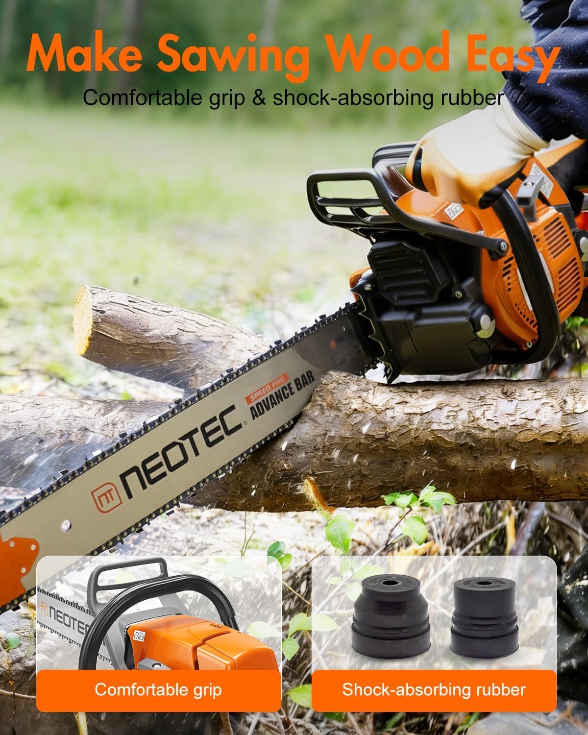 72cc Gas Powered Chainsaw with 24 inch Bar Chain X873274