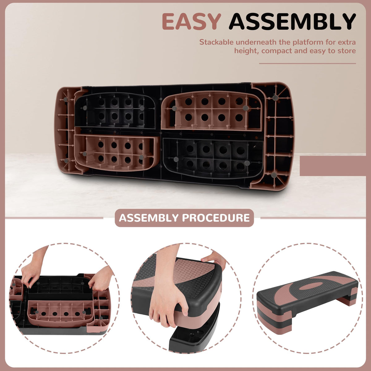 Adjustable Step Aerobic Platform with Risers A2192