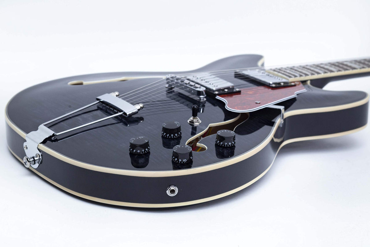 Black Semi-Hollow Body Electric Guitar with Gig Bag J71184