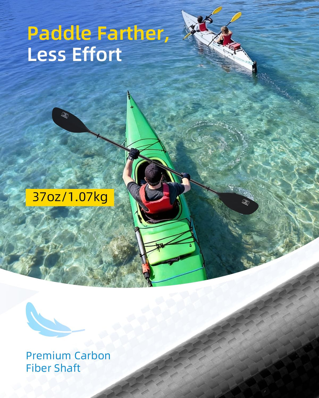 4 Pieces Carbon Fiber Kayak Paddle E4793