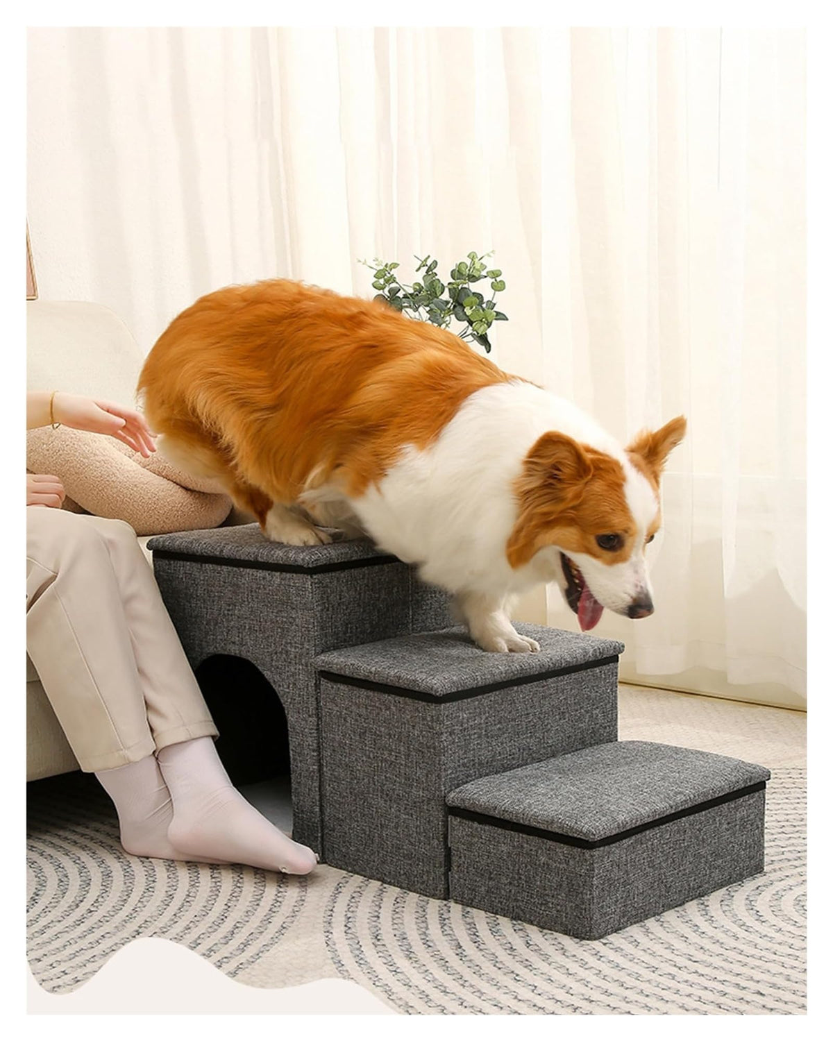 Folding Pet Stairs with Storage Box R241