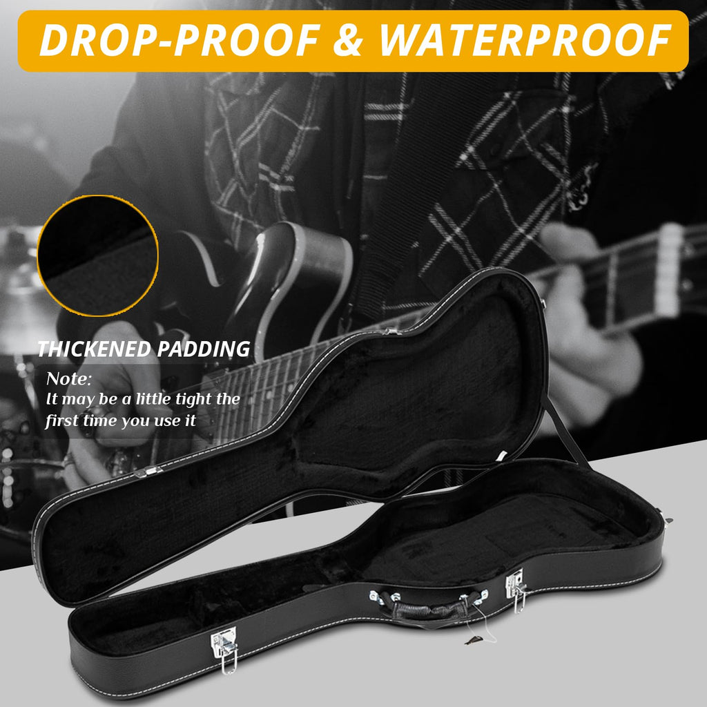 41 Inch Acoustic Guitar Hard Case with Lock Latch, Black O97440