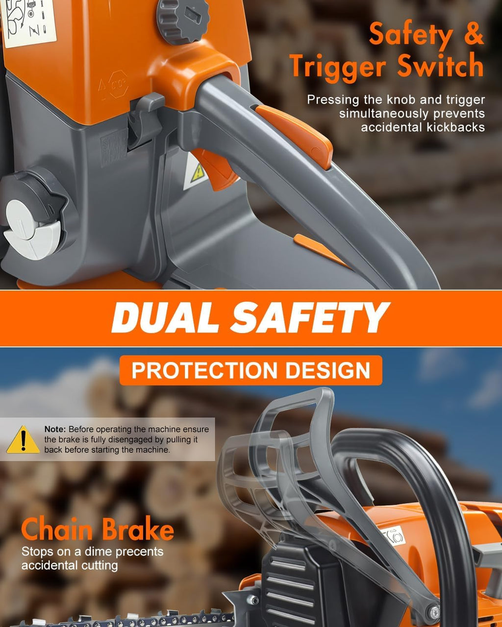 72cc Gas Powered Chainsaw with 24 inch Bar Chain X873274