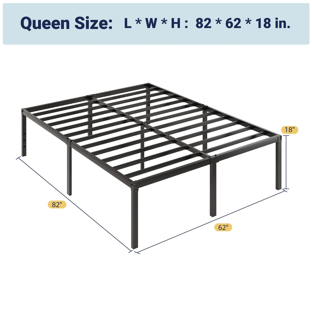 Queen 18 Inch Metal Bed Frame with Storage I1417