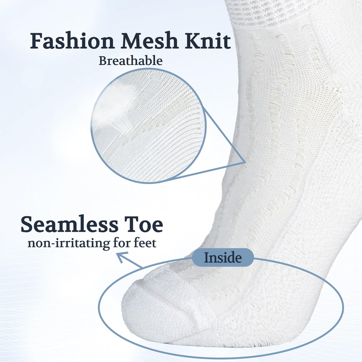 Bamboo Viscose Ankle Diabetic Socks 6 Pairs D8320
