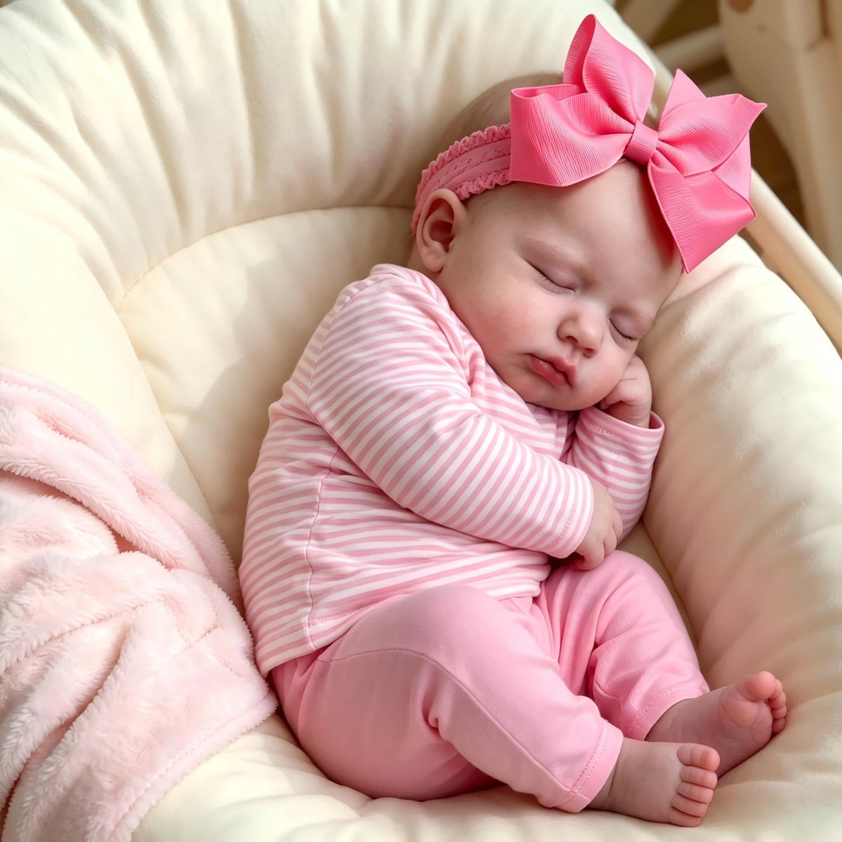 20 Inch Realistic Newborn Baby Dolls with Pink Clothes L954774