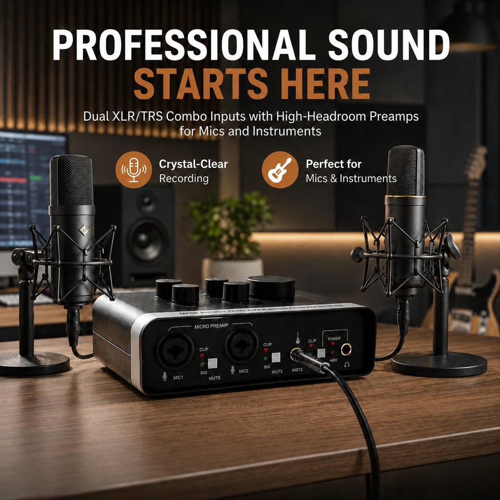 USB C Audio Interface with 48V Phantom Power H167