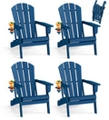 Folding Adirondack Chairs Set of 4 Blue HDPE Plastic J433