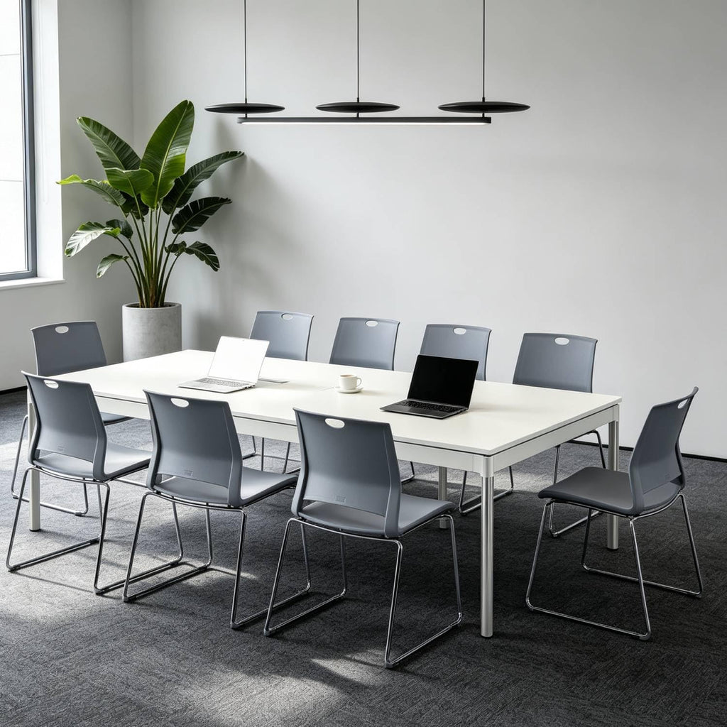 Grey Plastic Stack Chair 4-Pack E8719