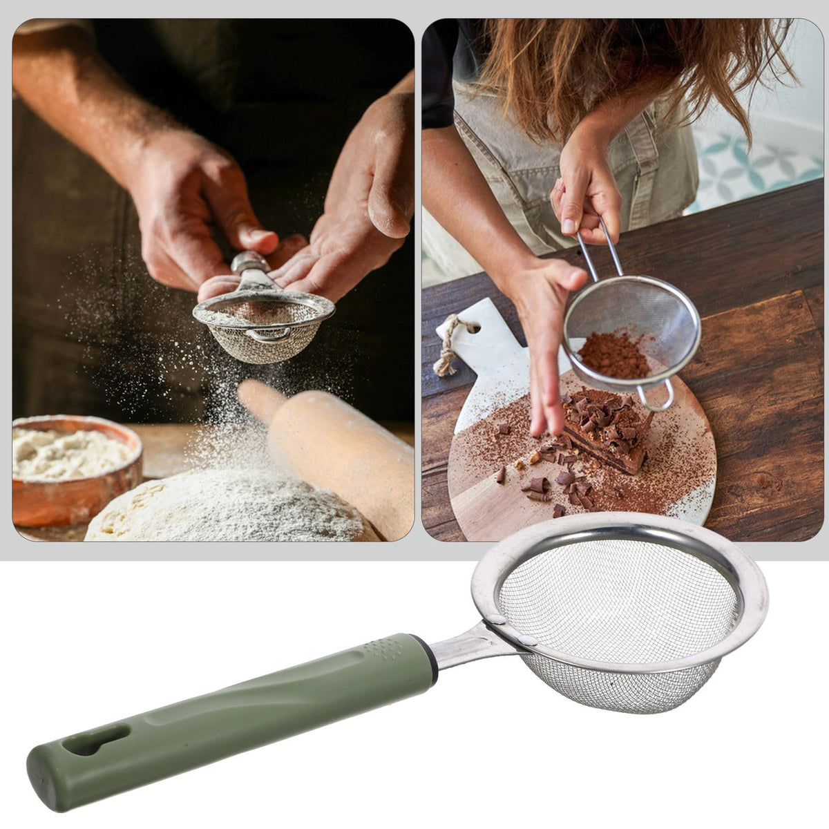 Stainless Steel Food Mesh Strainer with Handle G38860