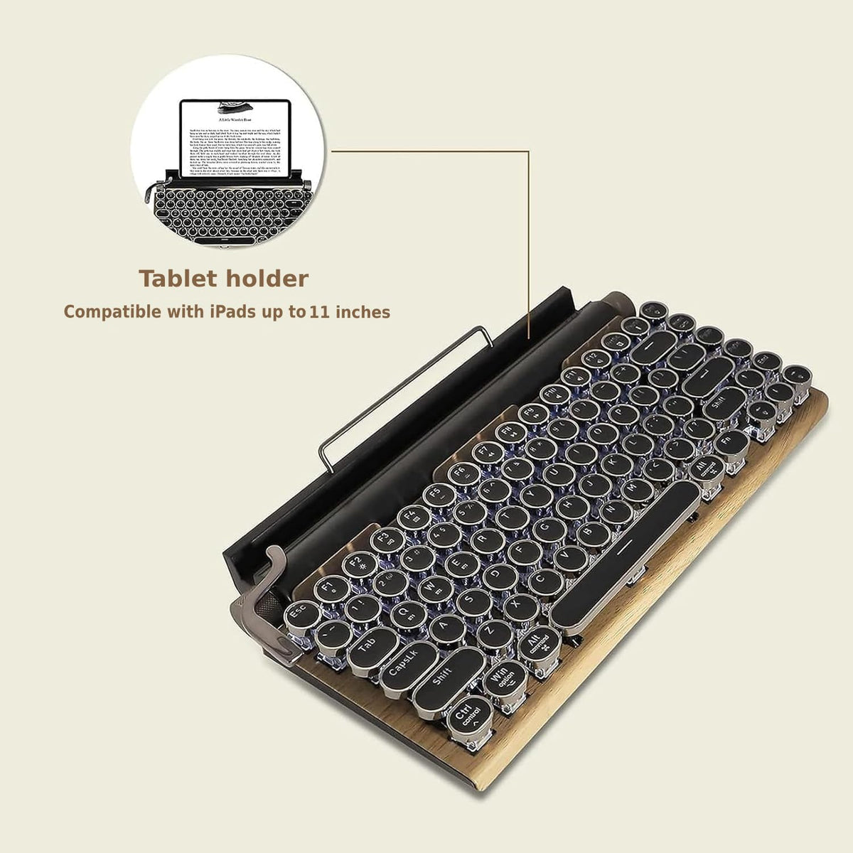 Retro Mechanical Keyboard LED Backlight 83 Keys Bluetooth 5.0 V31380