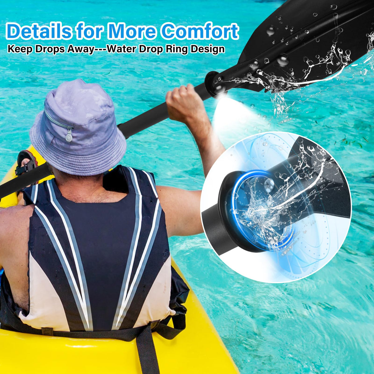 Adjustable Kayak Paddle with Paddle Leash G870