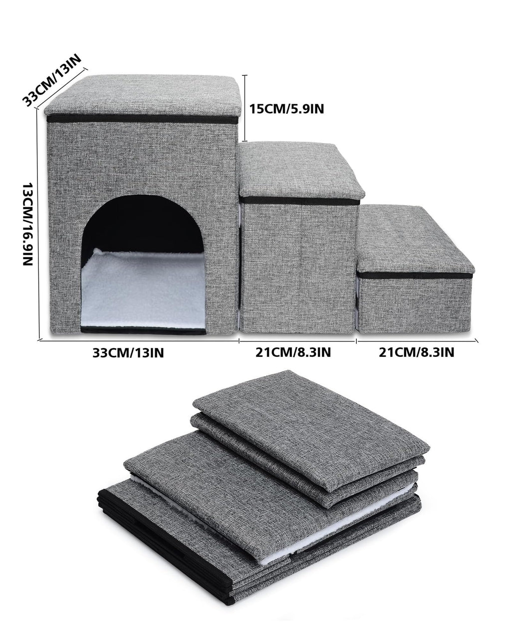 Folding Pet Stairs with Storage Box R241