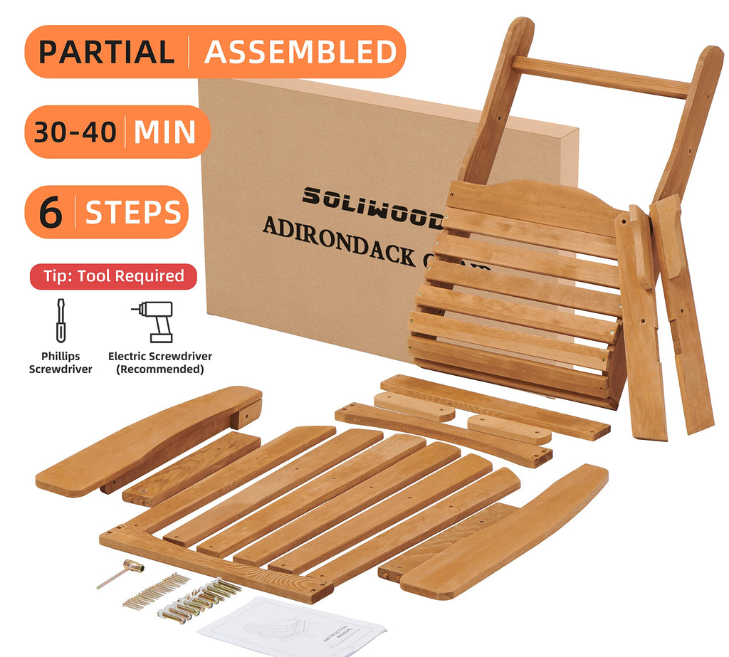 Oversize Wooden Outdoor Folding Chair Set of 2 G68233