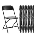10 Pack Black Plastic Folding Chairs with Metal Frame E4796