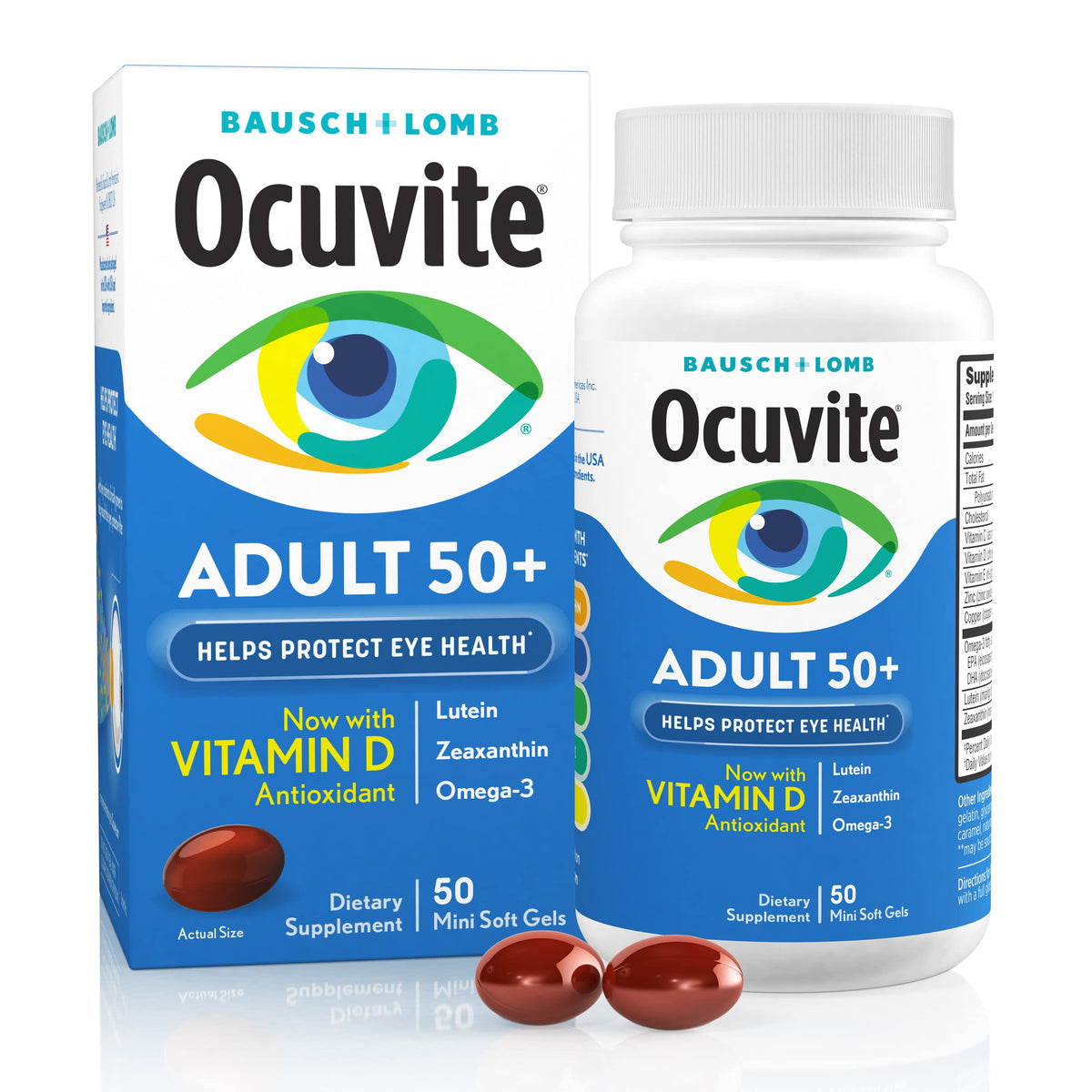 Eye Vitamin & Mineral Supplement with Omega-3, Zinc, Lutein & Zeaxanthin, 50 Softgels Y703