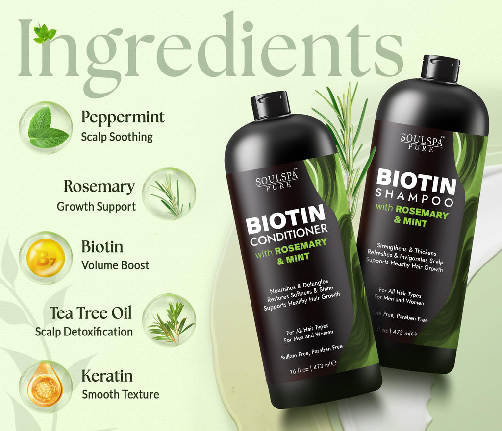 Biotin Rosemary Shampoo and Conditioner Set 16 fl oz V616