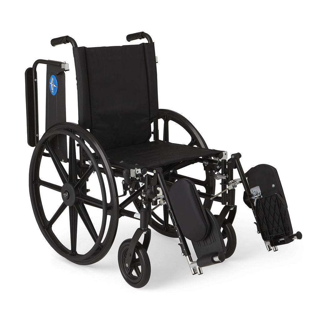 Lightweight Wheelchair with Swing-Back Desk-Length Arms and Elevating Leg Rests A482
