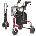 Folding 3-Wheel Walker with Tray Basket Pouch Cup Holder Z78556